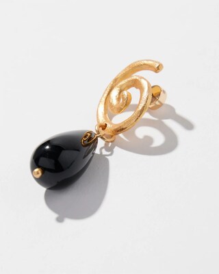 Onyx Swirl Drop Earrings
