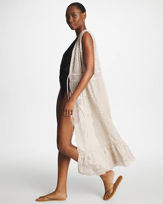 Woven Eyelet Swim Cover-Up Dress click to view larger image.