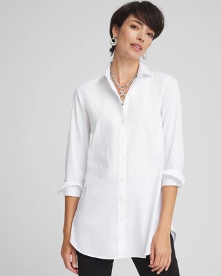 No Iron™ Embroidered Sateen Stretch Tunic