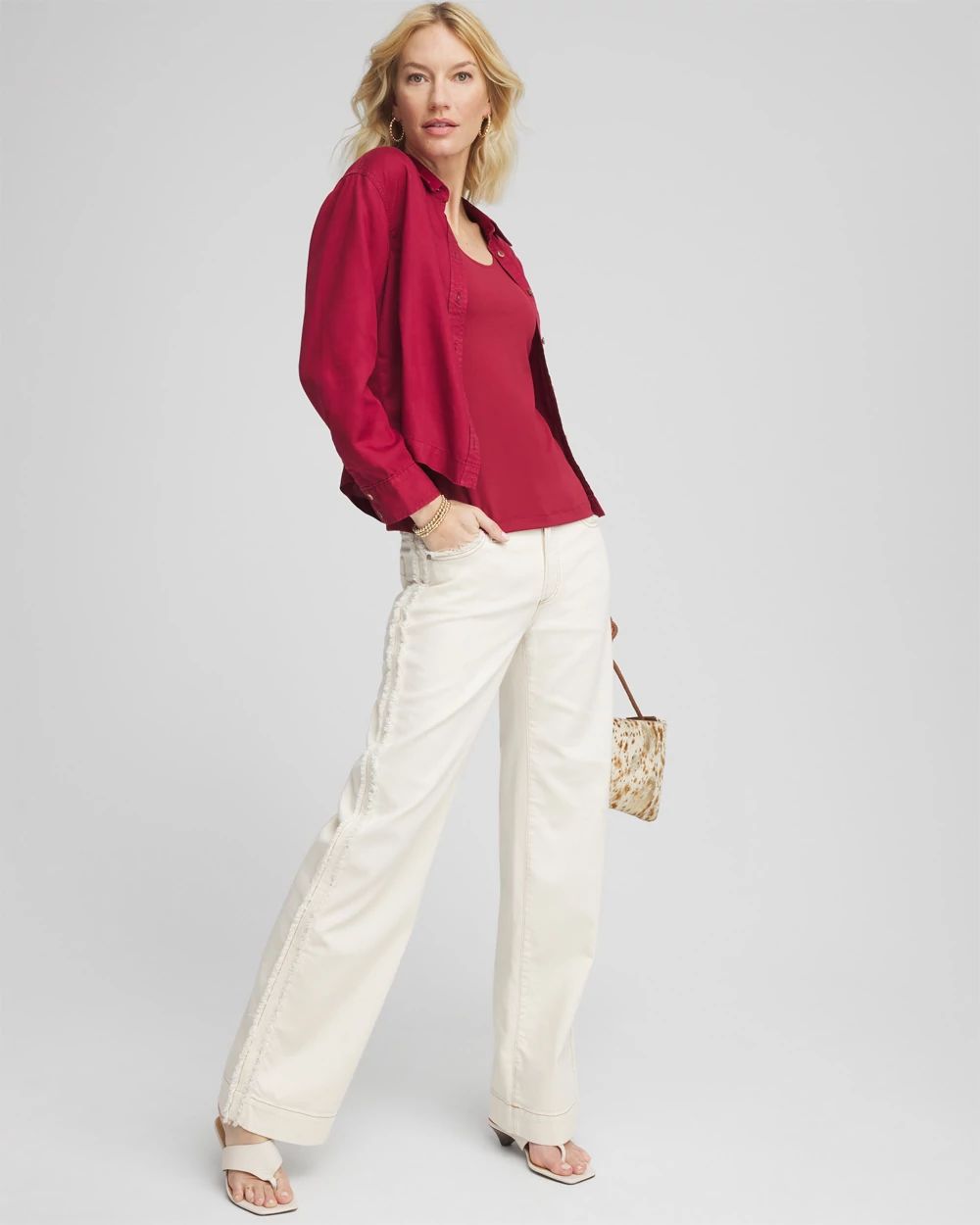 Girlfriend High-Rise Frayed Jeans
