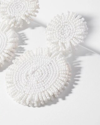 White Round Seed Bead Earrings