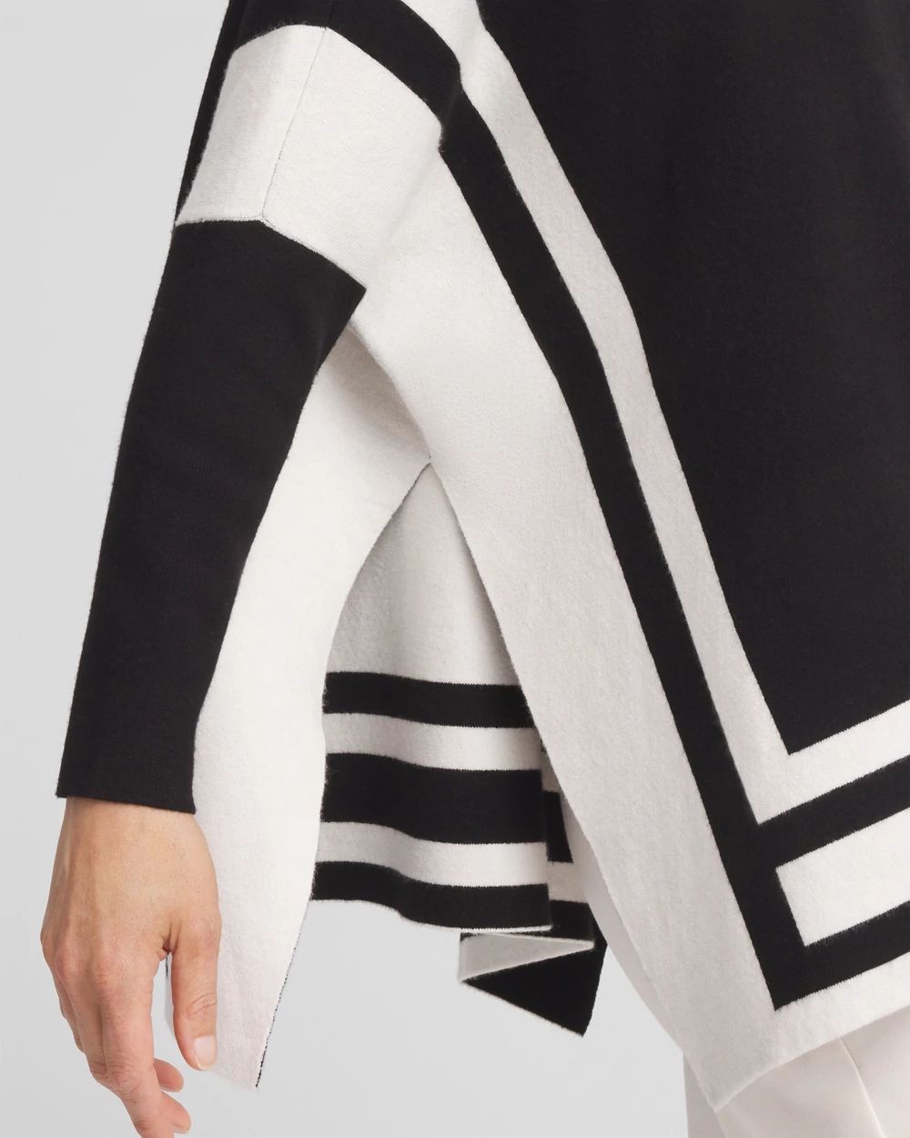 Colorblock Sweater Poncho