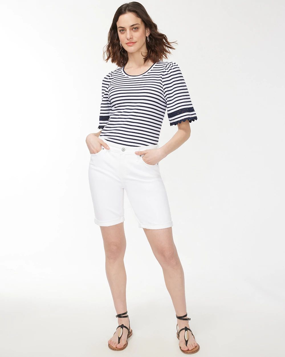 So Slimming No-Stain White Girlfriend Shorts