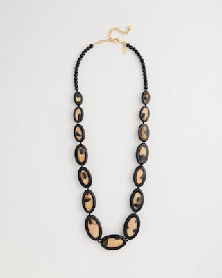 Single Strand Animal Hair On Leather Necklace
