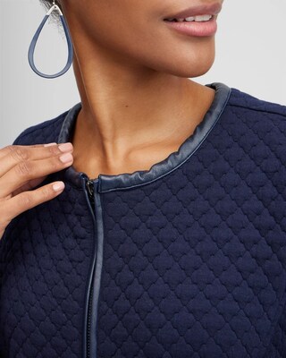 Knit Jacquard Moto Jacket