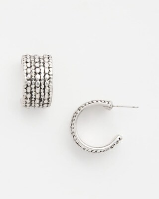 Textured Huggie Hoop Earrings click to view larger image.