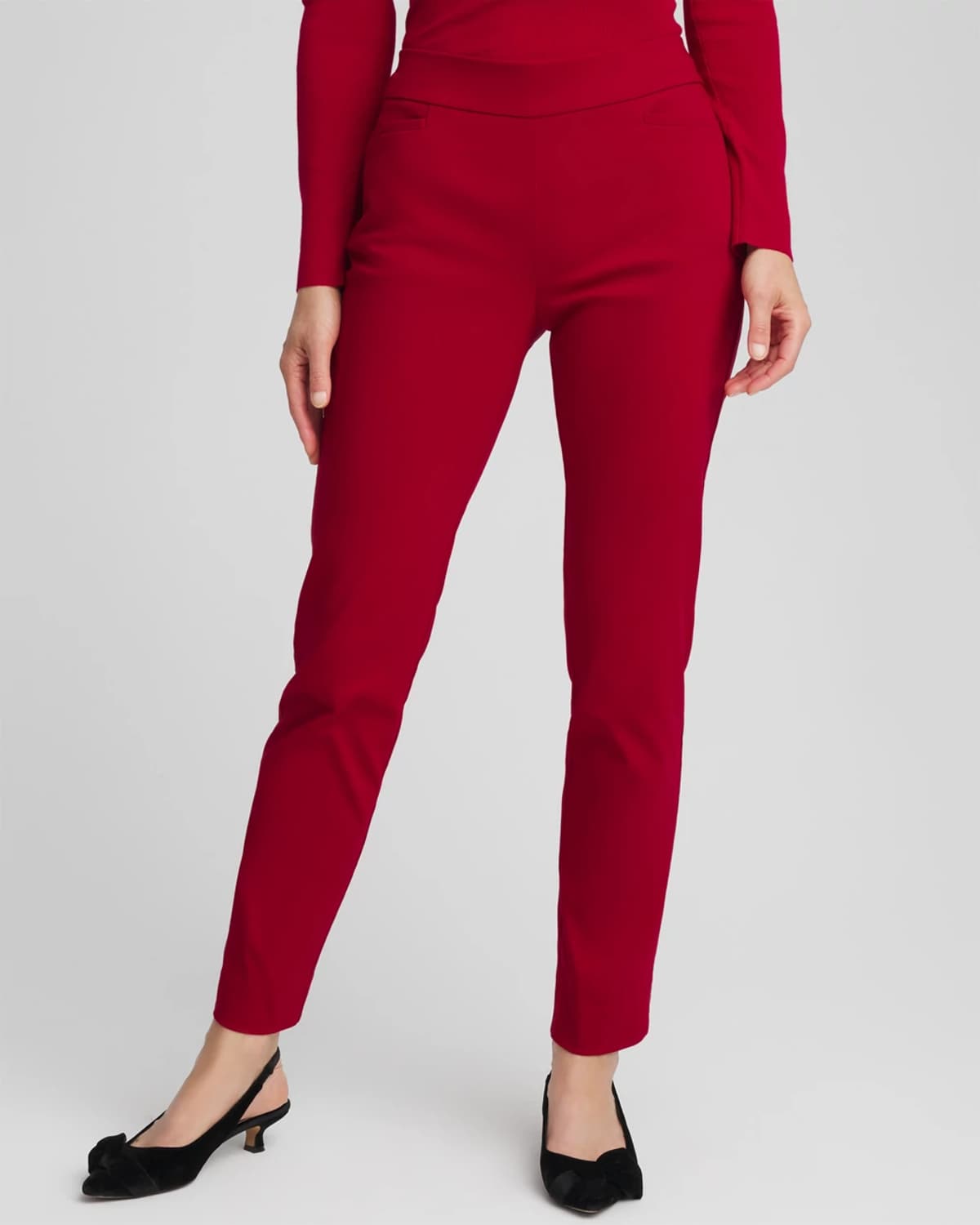 Chico's Brigitte Slim Pull-on Ankle Pants In Carmine Red In Red