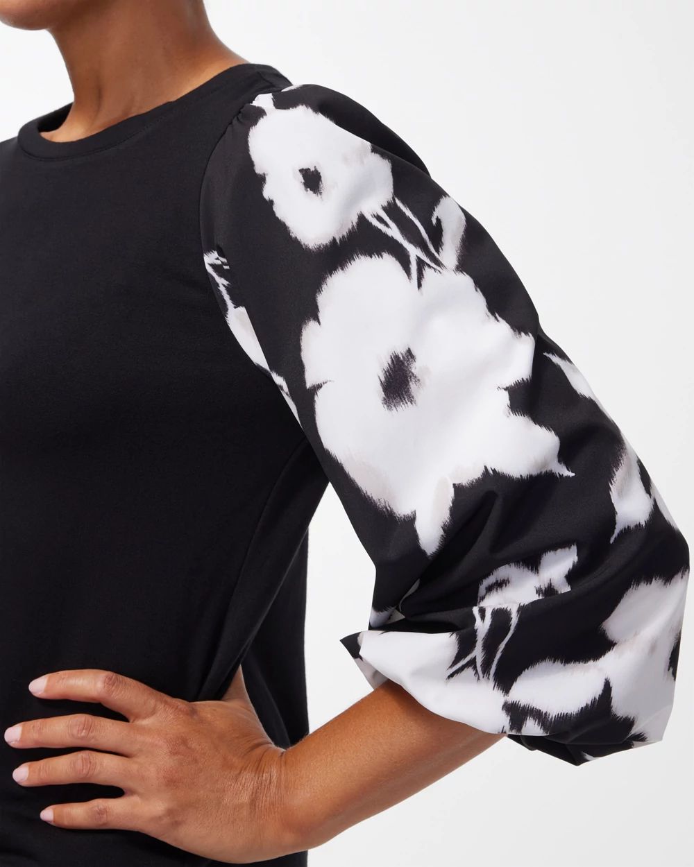 Zenergy Floral Print Sleeve Top