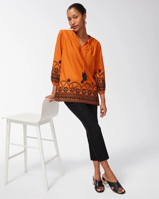 Cutwork Eyelet Blouse