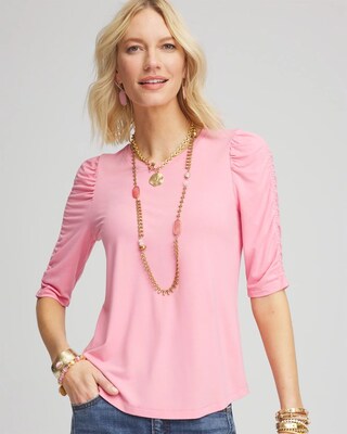 Touch of Cool™ Ruched Sleeve Tee