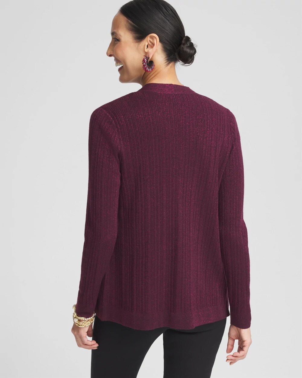Lurex Ribbed Cardigan