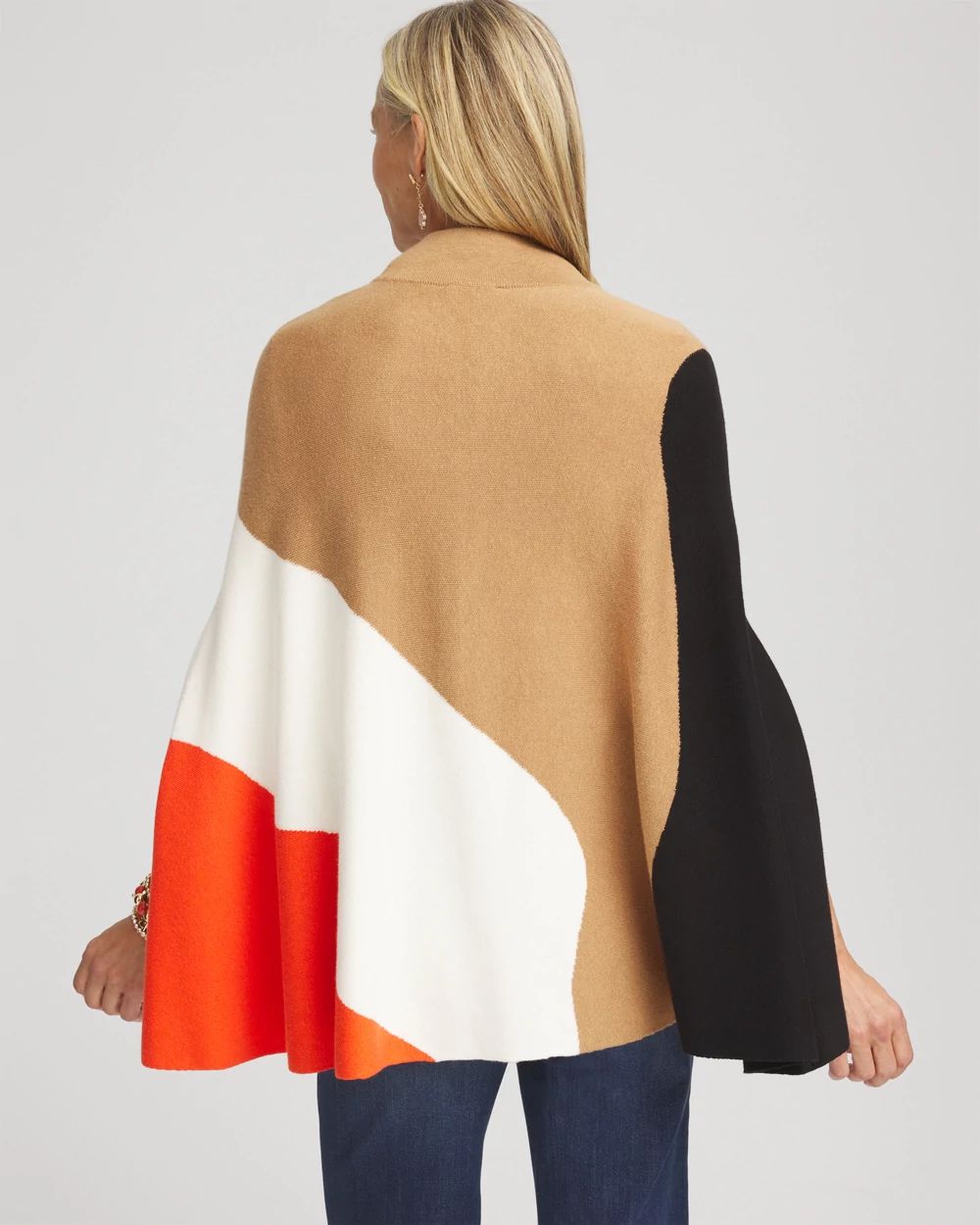 Colorblock Sweater Cape