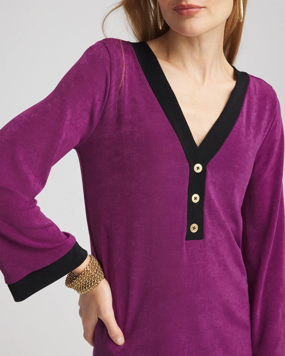 Travelers™ V-Neck Button Top