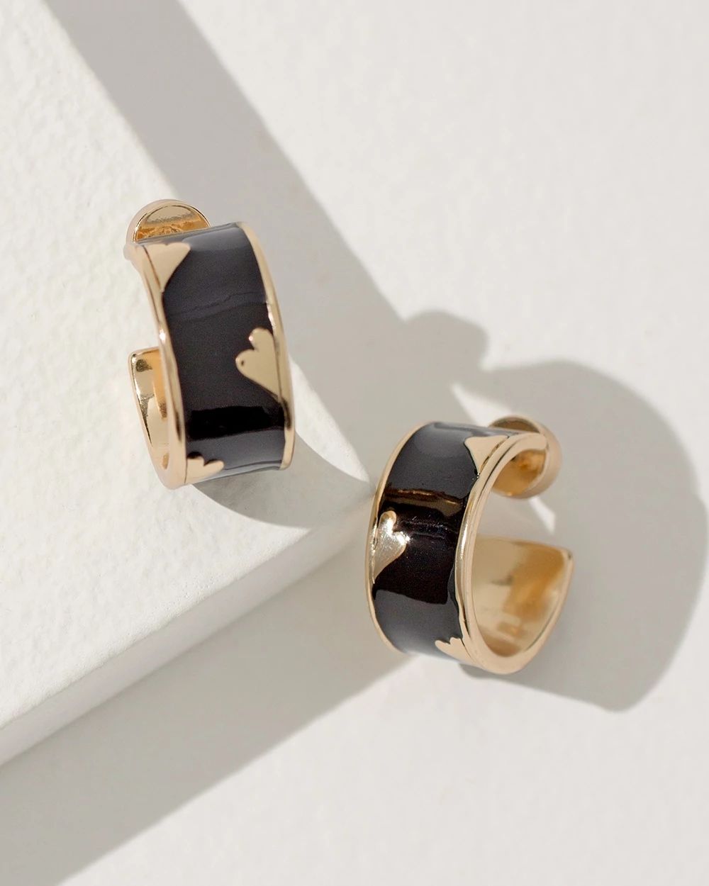 Black Hearts Front to Back Hoops