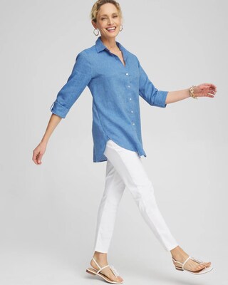 No-Stain White Denim Ankle Jeggings click to view larger image.