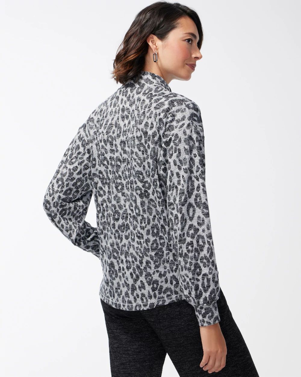 Zenergy Soft Essentials Printed Tie Front Cardigan