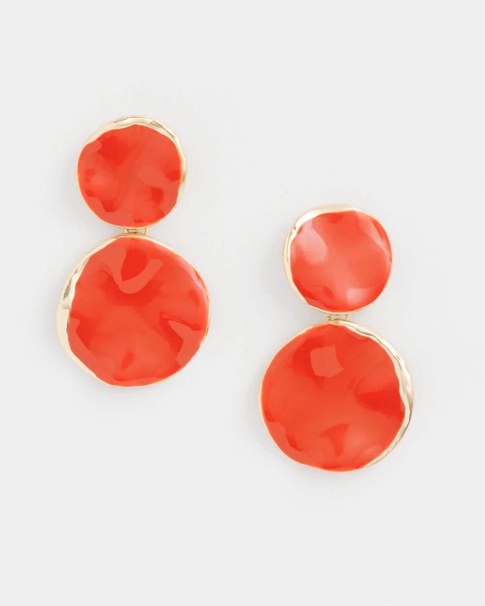 No Droop™ Orange Round Drop Earrings