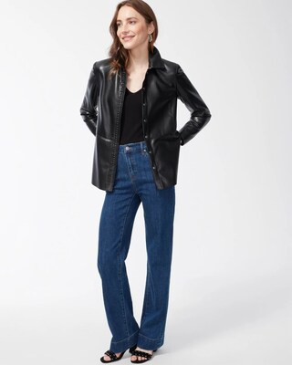 Riveted Faux Leather Peplum Jacket