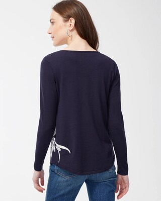 Spun Rayon Floral Sweater