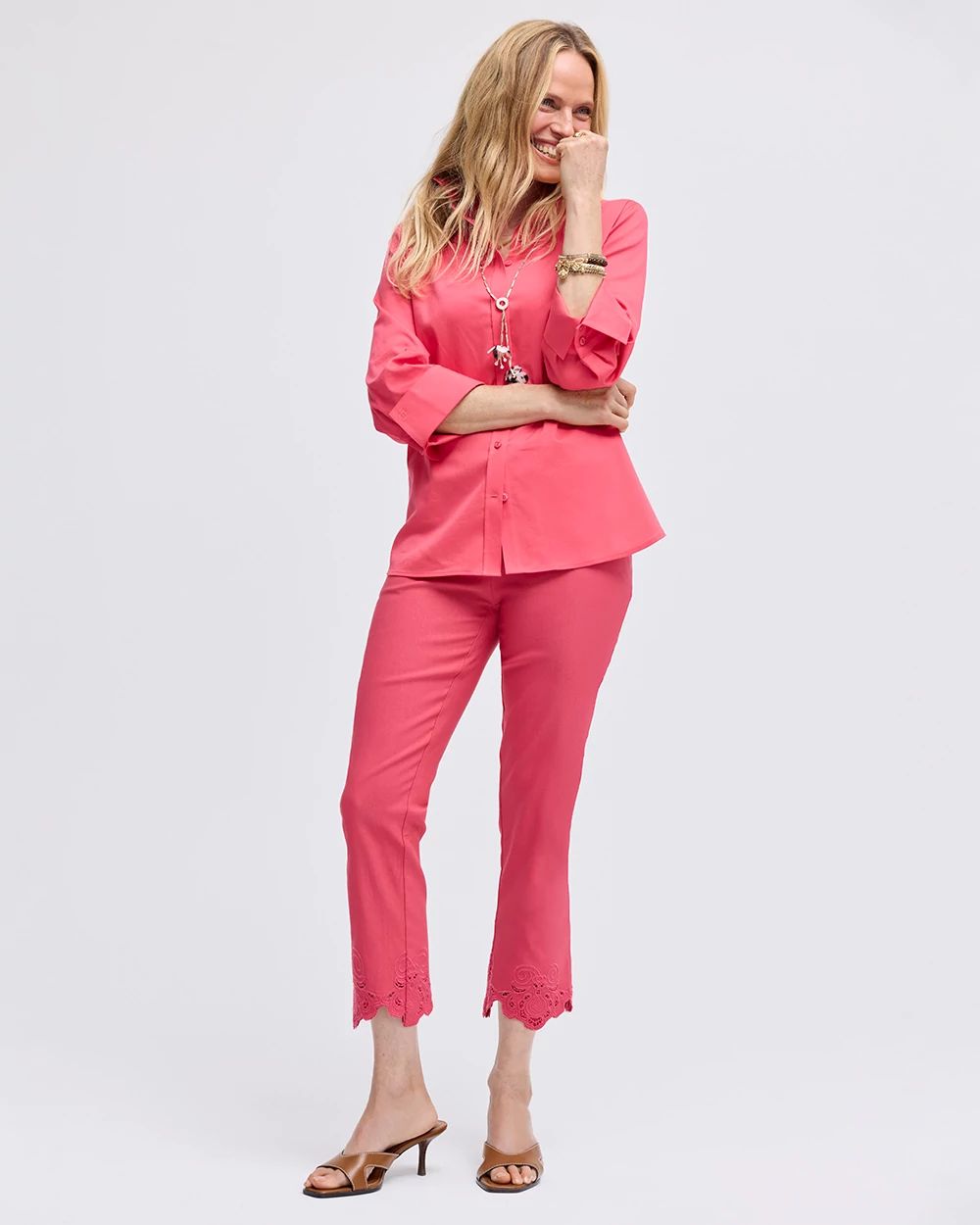 Embroidered Brigitte™ Slim Crop Pant