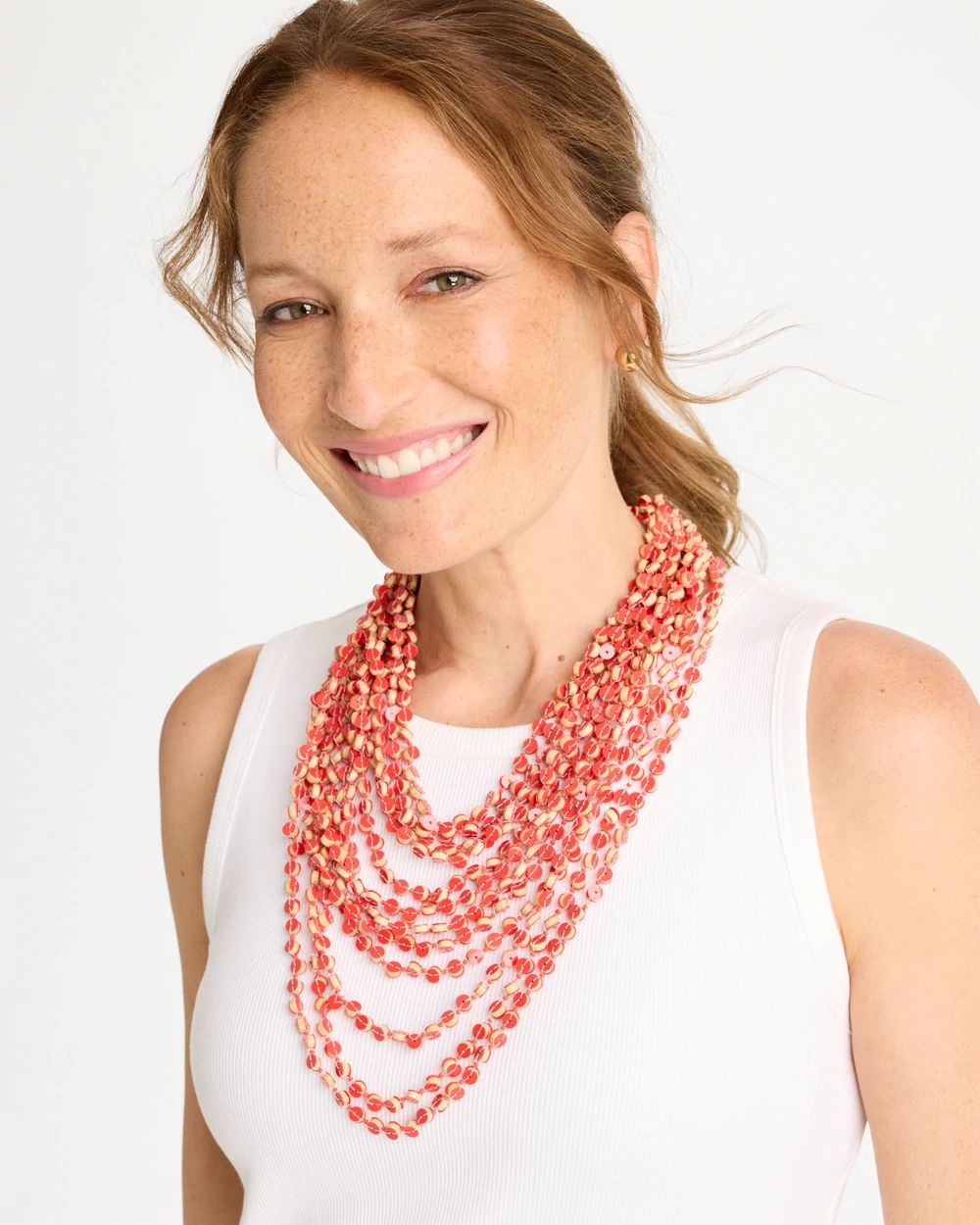 Coral Multi-Strand Necklace