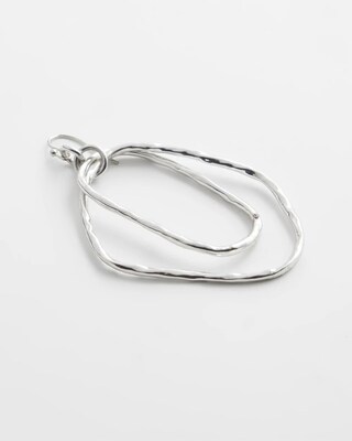 Silver Tone Textured Drop Earrings