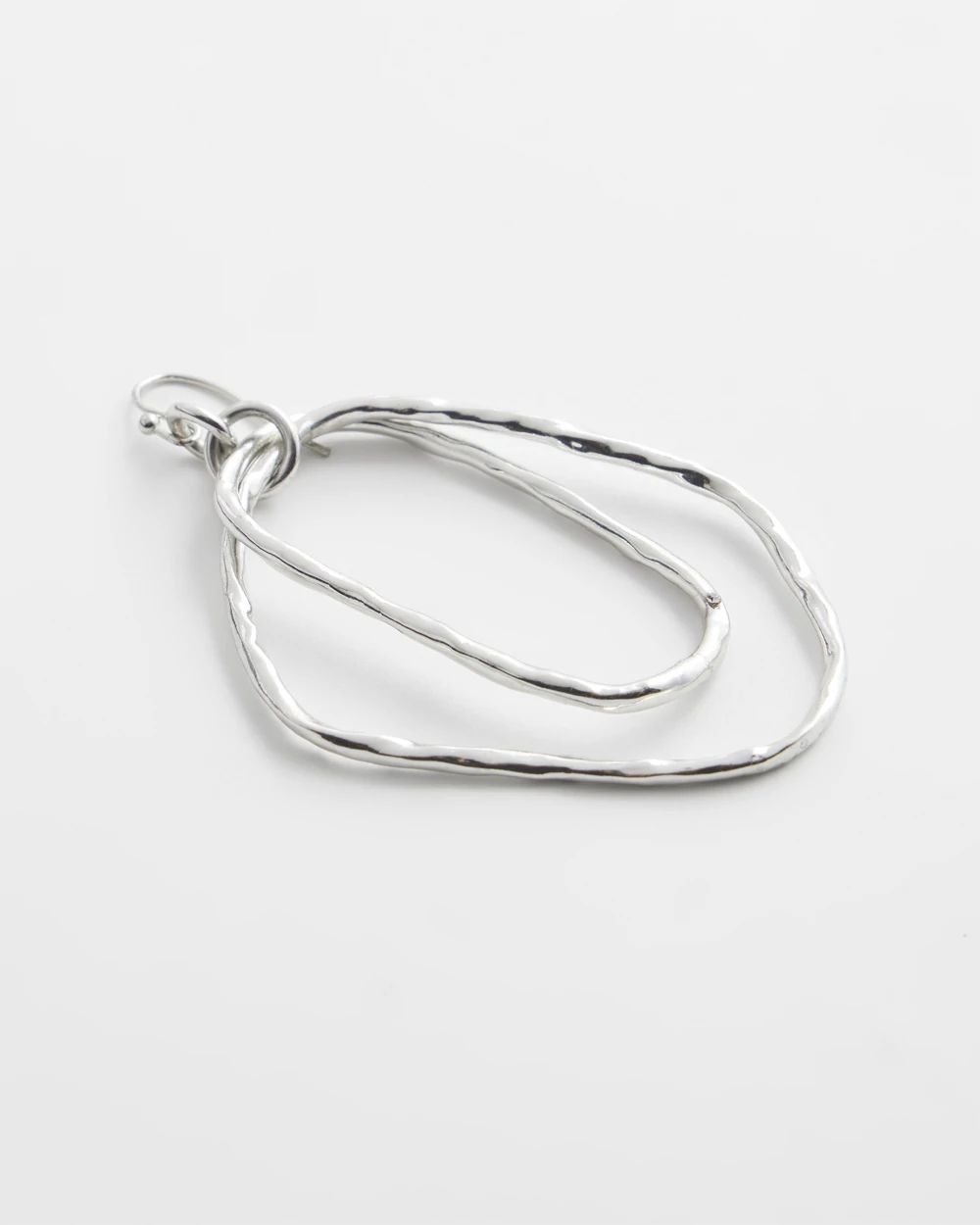 Silver Tone Textured Drop Earrings