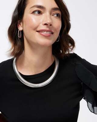 Silver Tone Snake Collar Necklace