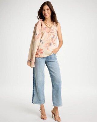 Ella Placed Print Sweater Tank click to view larger image.