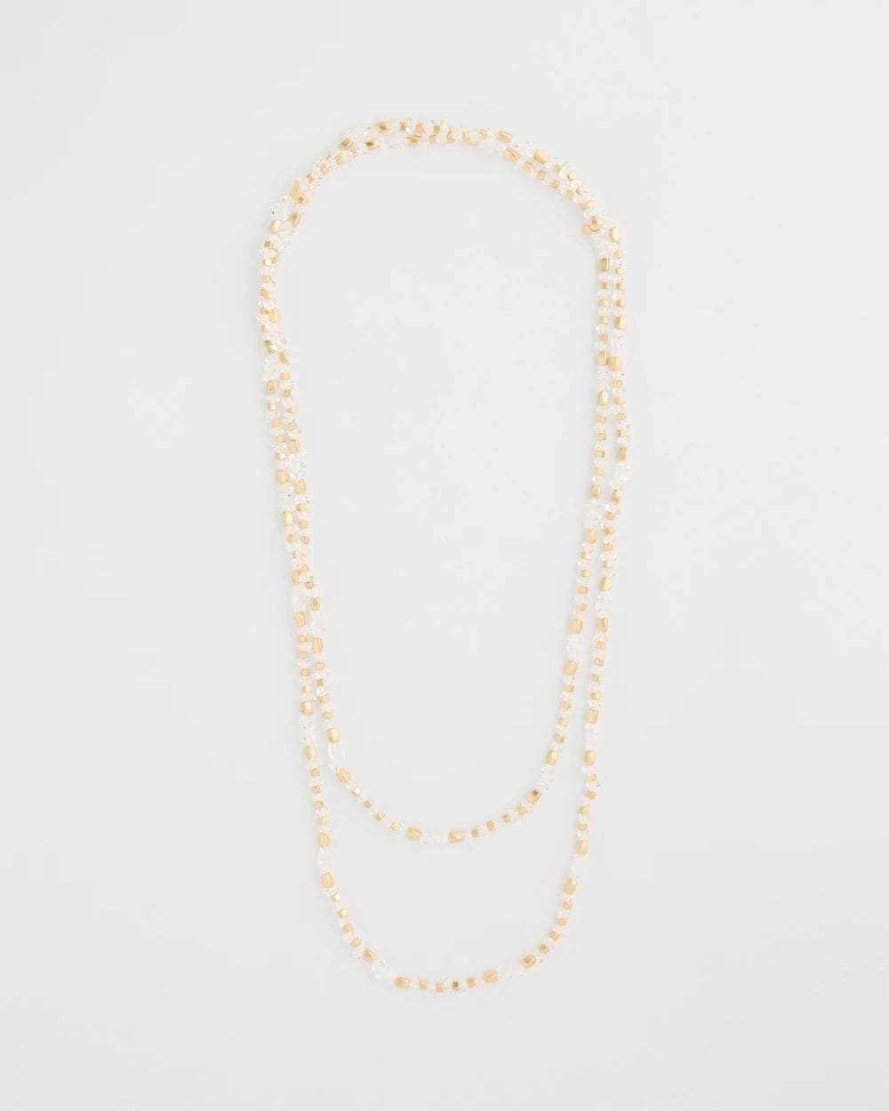 Sea Foam Long Single-Strand Necklace