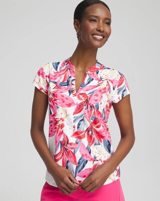 Zenergy® UPF Floral Cap Sleeve Polo