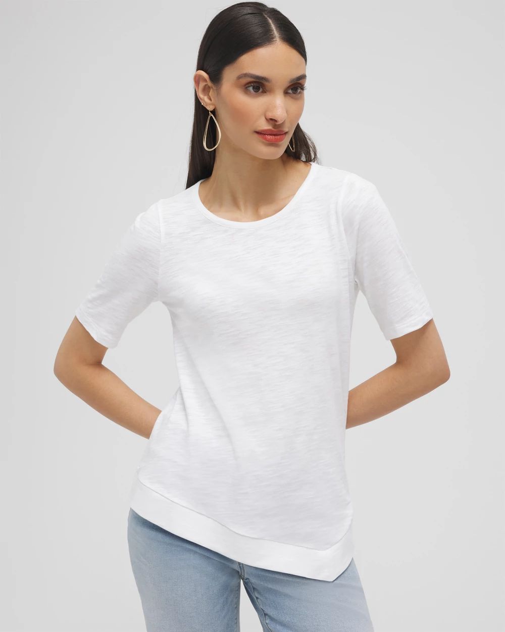 Asymmetrical Elbow Sleeve Tee
