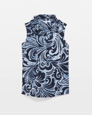 Zenergy® Neema Paisley Ruffle Tank