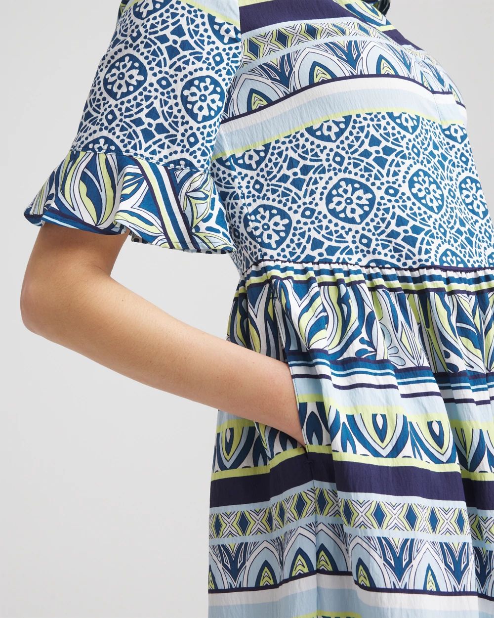 Flutter-Sleeved Maxi Dress