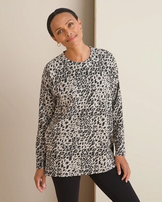 Structured Animal-Print Tunic
