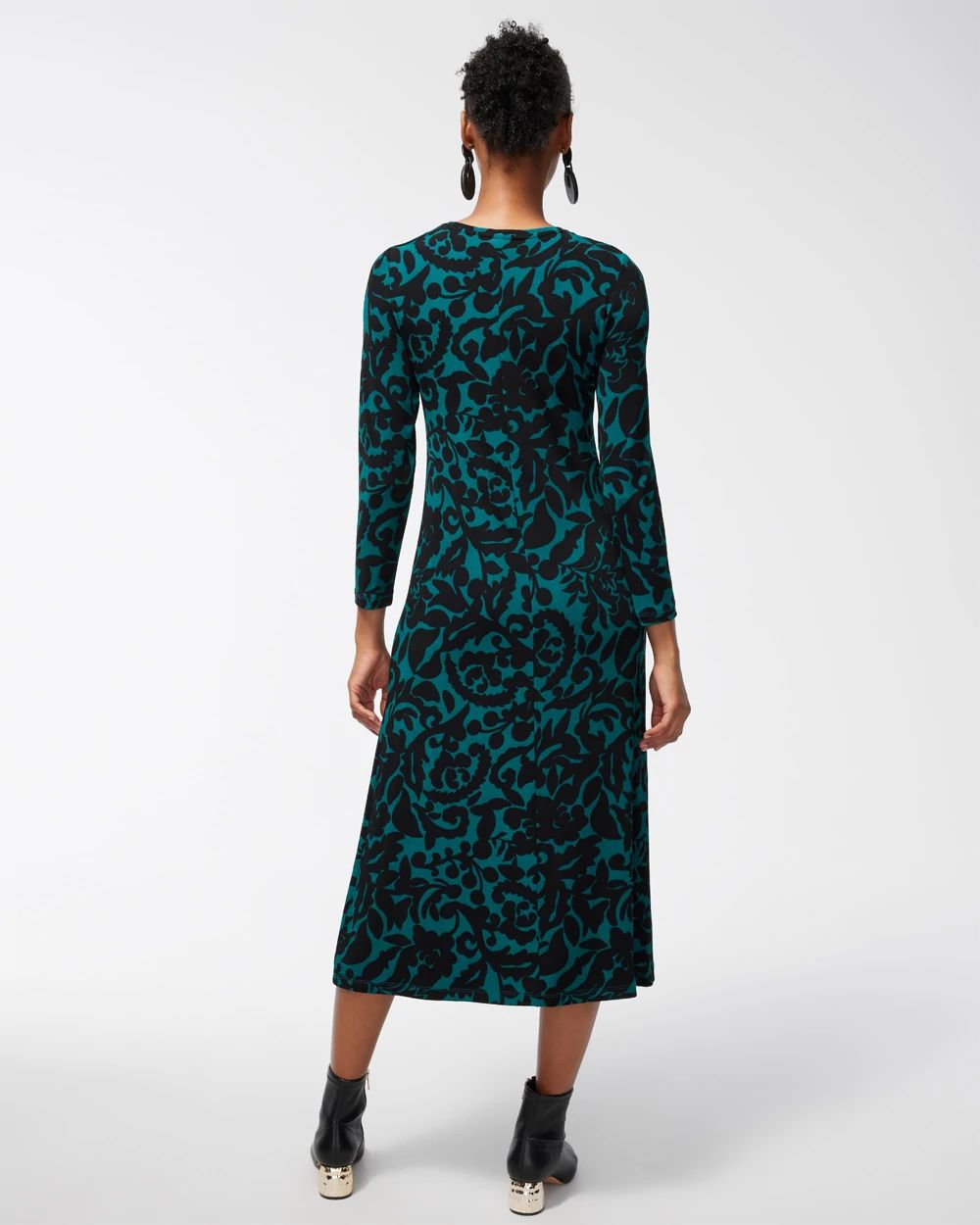 Travelers Foliage Print Midi Dress