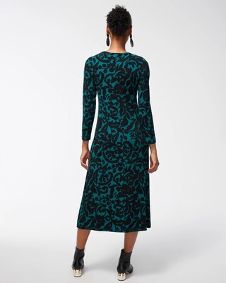 Travelers Foliage Print Midi Dress