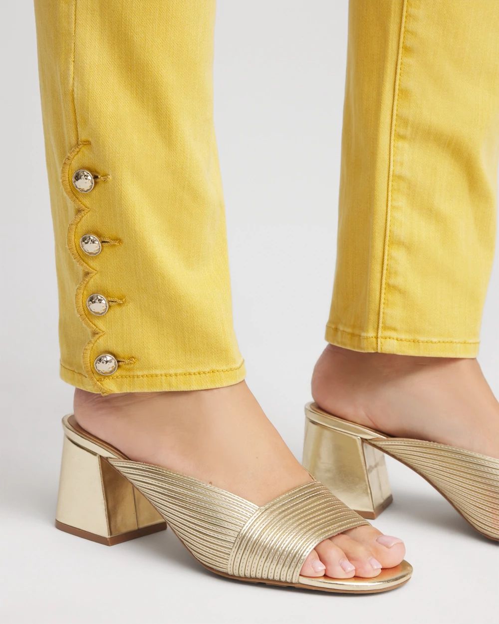Petite Golden Yellow Girlfriend Skinny Ankle Jeans