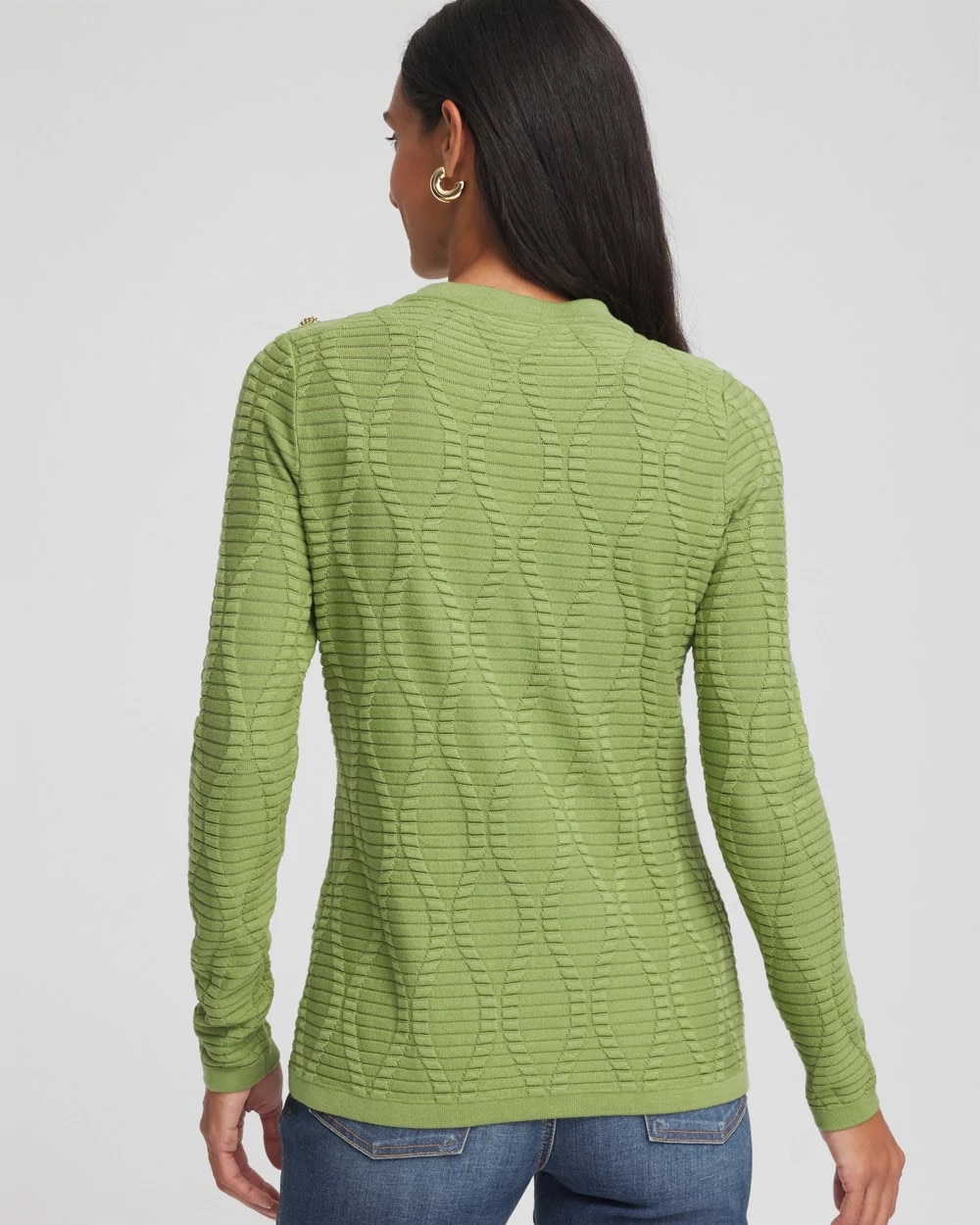 Button Shoulder Crewneck Pullover