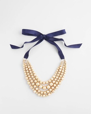 Gold Bead Bib Necklace click to view larger image.