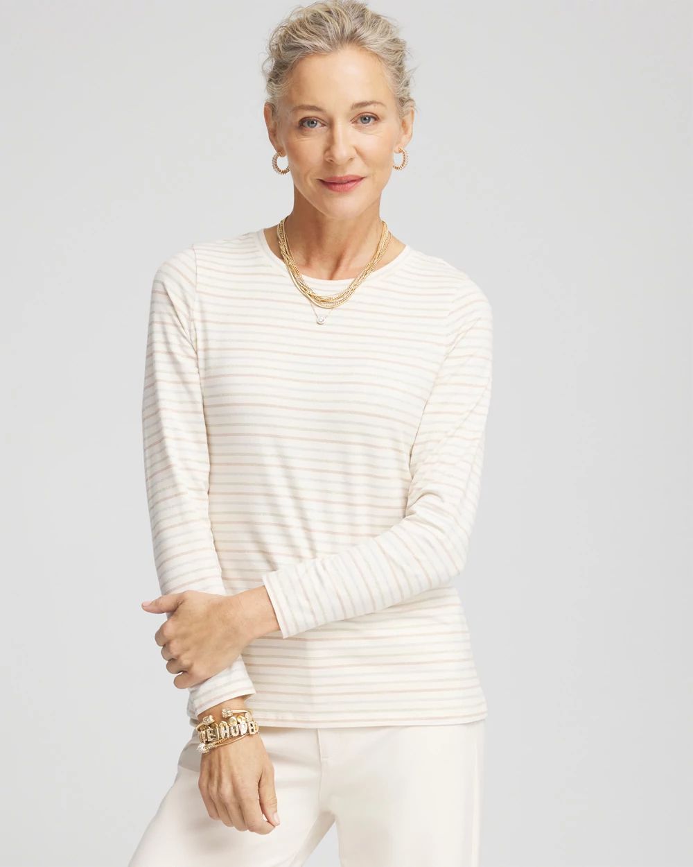 Touch of Cool™ Shine Stripes Layering Tee