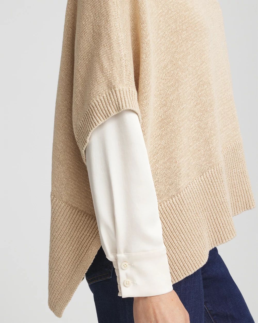 Short Sleeve Knit Poncho
