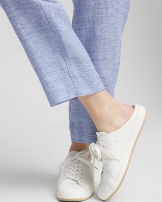 Linen Pull On Waist Cropped Pants click to view larger image.