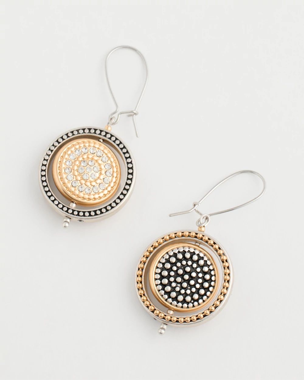 Mixed Metal Medallion Earrings click to view larger image.