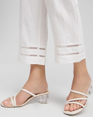 Linen Ladder Trim Cropped Pants