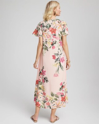 Floral Satin Maxi Dress click to view larger image.