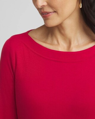 3/4 Sleeve Bateau Neck Tee click to view larger image.