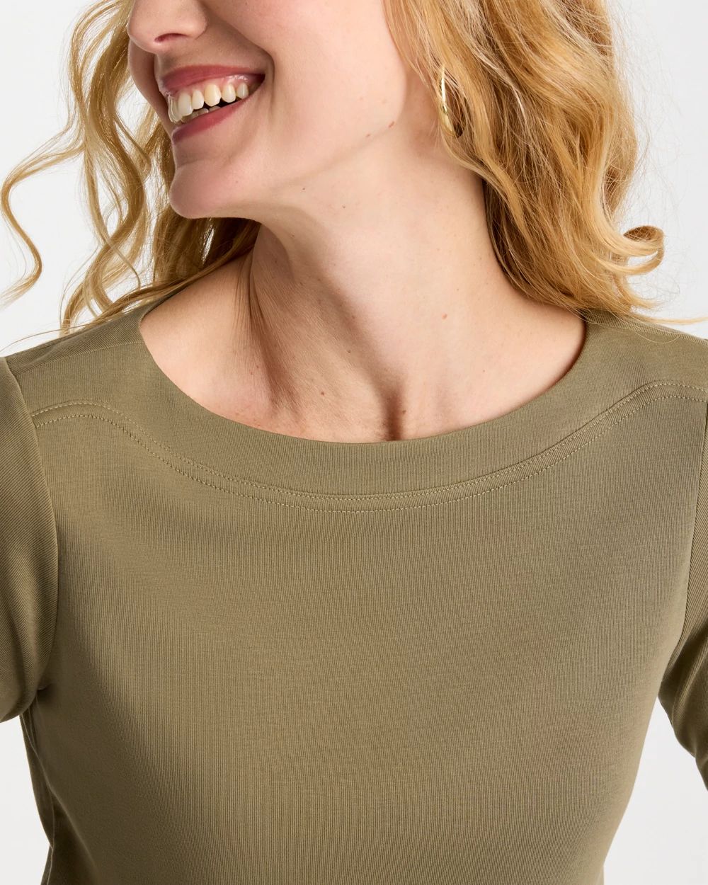 Pima 3/4 Sleeve Tee click to view larger image.