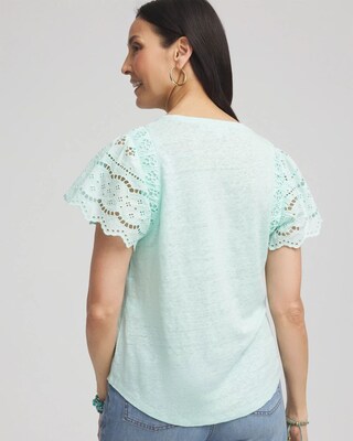 Linen Embroidered Lace Tee click to view larger image.