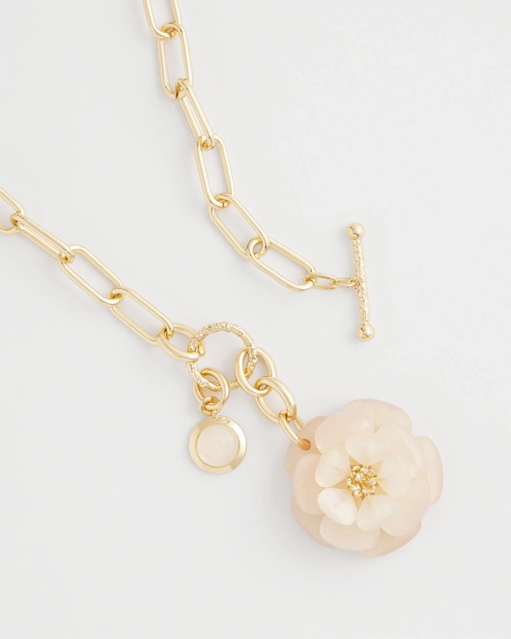 Neutral Flower Pendant Necklace